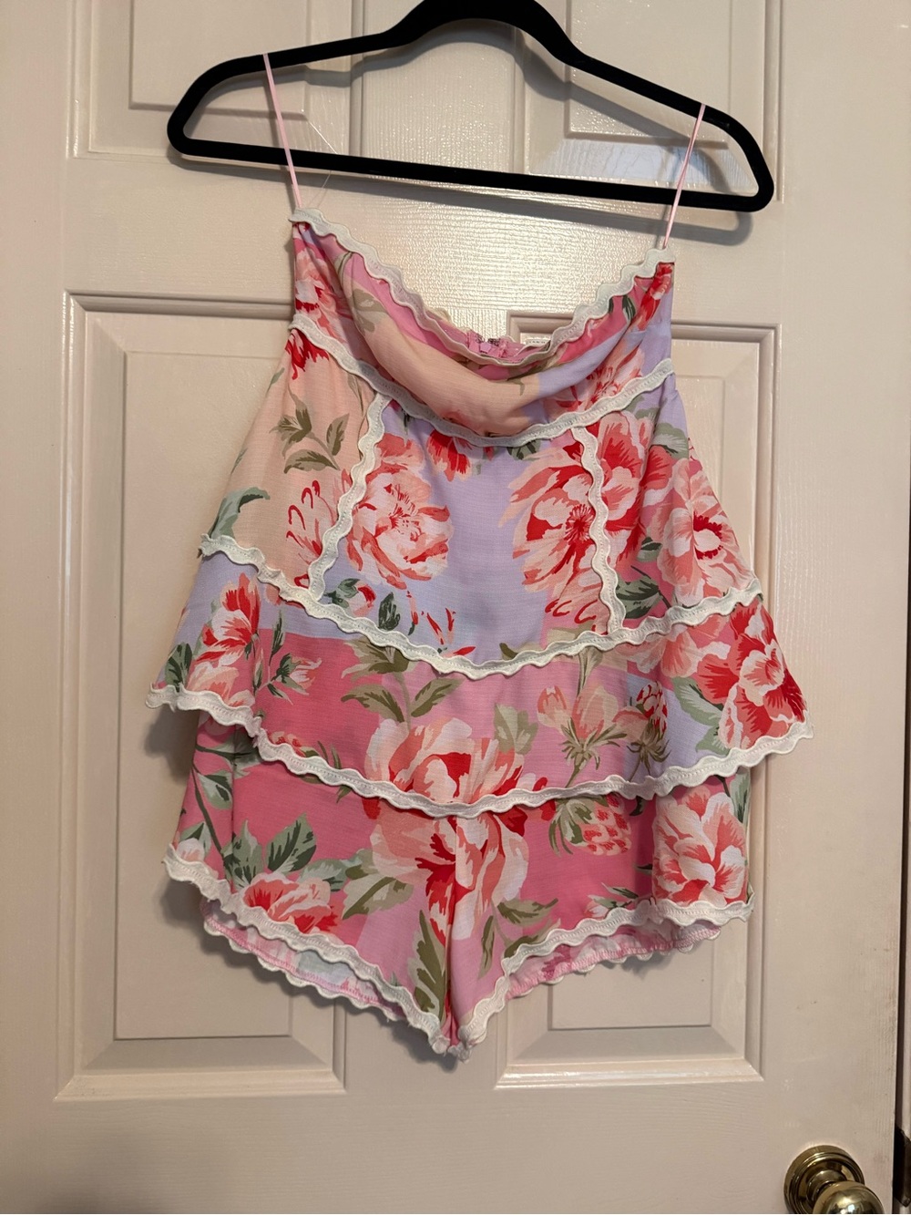 Altar'd State Pink Floral Strapless Romper - Picture 3 of 6